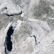 Un vortice polare si abbatte sugli Usa: i Grandi Laghi, dalla foto scattata dai satelliti della Nasa, appaiono quasi completamente ghiacchiati (Nasa)