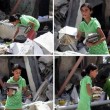 Gaza, bambina cerca i libri di scuola tra le macerie01