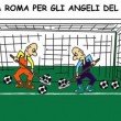 Roma-Bayern Monaco, sfottò su Twitter: Totti tennista, i 7 colli... FOTO
