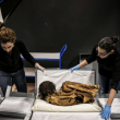 Mummia di donna in posizione fetale: ha mille anni ed i capelli intatti 01