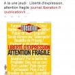 Charlie Hebdo, prima pagina Liberation: "Libertà espressione. Attenti, fragile" 2
