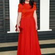Oscar 2015, Monica Lewinsky al party Vanity Fair col vestito rosso fuoco03
