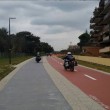 Roma, vigili urbani con moto su ciclabile02