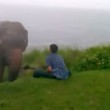 VIDEO YouTube ubriaco provoca elefante, che lo abbatte e lo calpesta (6)