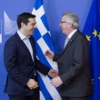 Alexis Tsipras e Jean Claude Juncker, presidente della Commissione Ue (LaPresse)
