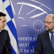 Alexis Tsipras e Martin Schulz, presidente del Parlamento Europeo (LaPresse)