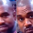 Kanye West sorride, telecamera lo inquadra e torna serio02