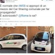 Marchio M5S su auto car sharing di Roma FOTO