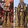 Gf 14, Alessia Marcuzzi e abito nero e oro stile Madonna...