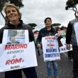 La "marcia delle periferie" contro Marino: una parata di tutta la destra romana (LaPresse)