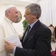 Papa Francesco: FOTO con Roberto Benigni e Marina Berlusconi