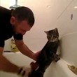 Il gatto che ama fare il bagno ed essere insaponato3