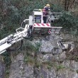 Pompieri salvano capra bloccata nella gola di montagna5