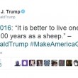 Trump cita Mussolini su Twitter: Bella frase, che male c'è?