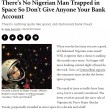 Truffa Nigeria: astronauta perso in spazio2