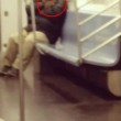 YOUTUBE New York, topo su collo di uomo che dorme in metro