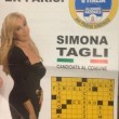 Simona Tagli, manifesto elettorale col cruciverba televisivo
