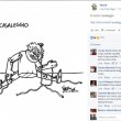 Gianroberto Casaleggio, vignetta Vauro con Grillo burattino2
