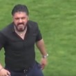 Gennaro Gattuso, allenatore del Pisa, litiga con l'arbitro e abbandona l'area tecnica
