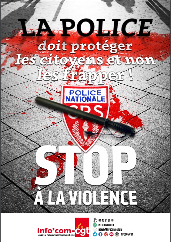 Francia, manganello e sangue: manifesto choc contro polizia
