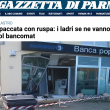 Parma, ladri sfondano vetrina con ruspa e scappano col bancomat