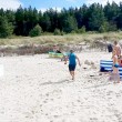 Cinghiale in spiaggia, bagnanti si buttano in acqua 2