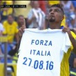 Terremoto, Boateng mostra maglia "Forza Italia": rischia multa