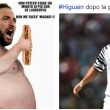 Gonzalo Higuain grasso (FOTO): tifosi Napoli sfottono Juventus