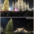 Roma, l'albero di Natale fa pietà il triste confronto con quello di Milano