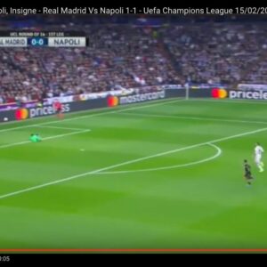 Lorenzo Insigne video gol Real Madrid-Napoli sotto occhi Maradona