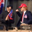 Donald Trump e Kim Jong Un sfilano insieme a Blackpool