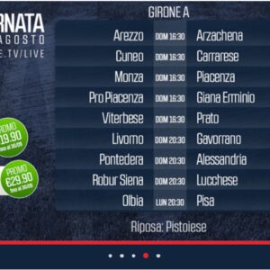 Cuneo-Carrarese Sportube: diretta live streaming, ecco come vedere la partita