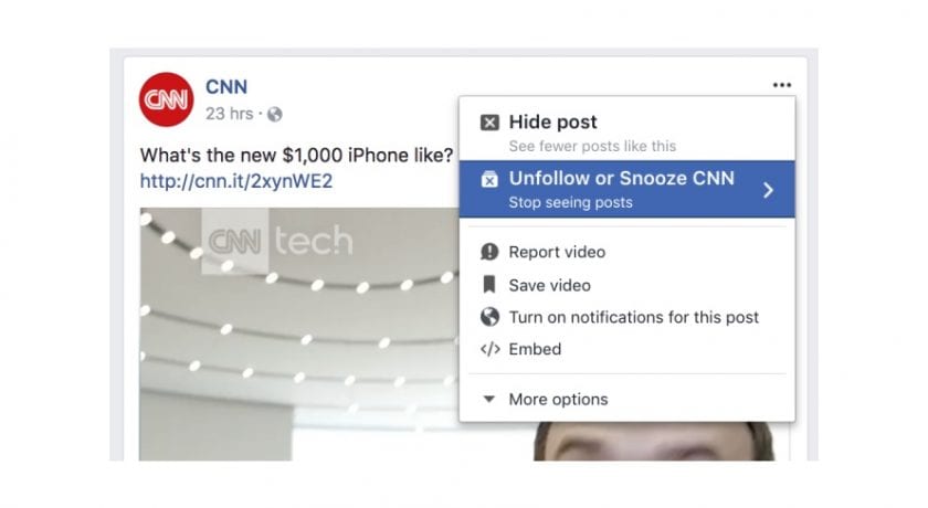Facebook-Snooze-funzione