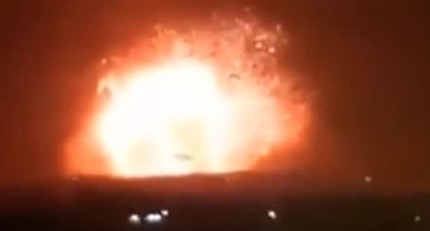 Esplosione in Siria causata dai missili israeliani