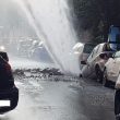 Roma, scoppia tubo in via Monteverde: effetto geyser FOTO-VIDEO