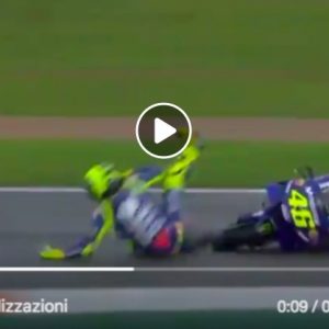 Valentino Rossi VIDEO caduta MotoGp Valencia, chiude Mondiale al 3° posto