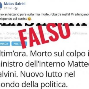 "Salvini morto sul colpo", il ministro dell'Interno commenta la fake news: "Mi allungano la vita"