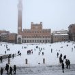 La neve abbondante a Siena