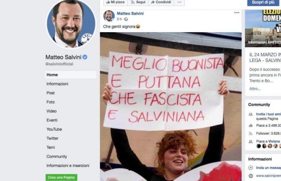 il post di Salvini