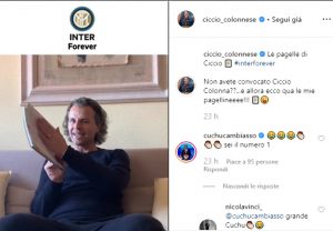 Colonnese non è stato convocato dall'Inter Forever, si vendica con le pagelle in un video Instagram