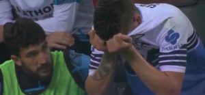 Milinkovic Savic in lacrime dopo infortunio in Milan-Lazio di Coppa Italia
