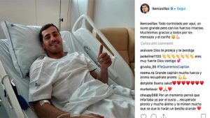 Iker Casillas rassicura tutti dopo l'infarto: "Tutto sotto controllo"