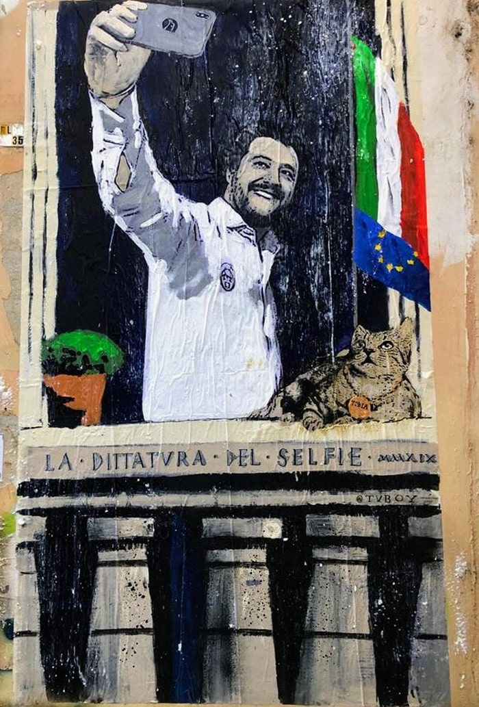 Salvini, murale a Roma di Tvboy2