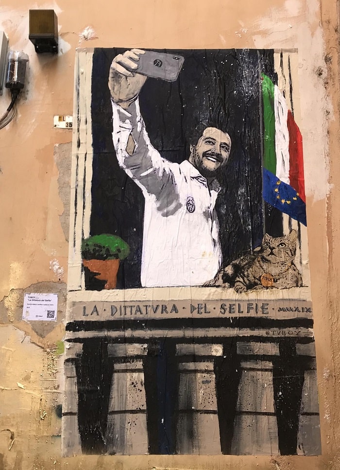 Salvini, murale a Roma di Tvboy3