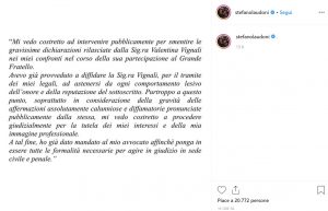Valentina Vignali querelata dall'ex Stefano Laudoni per le parole al GF