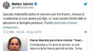 Ladre incinte a ripetizione, Matteo Salvini: levate loro i figli! E Sophia Loren? Era italiana