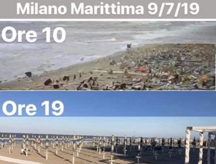 Milano Marittima, tutti al mare 9 ore dopo la tromba d'aria: tutto in ordine a tempo record