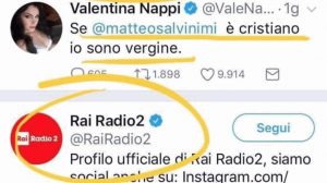 Radio Due, like al tweet di Valentina Nappi su Salvini. Capitanio (Lega): "Grave. Servono regole più stringenti"