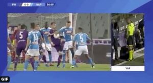Rigore Fiorentina Napoli var Zielinski braccio Castrovilli Serie A