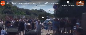 Salvini contestato a Castel Volturno, agenzia Vista